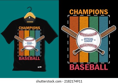 Champions Baseball Retro Vintage T Shirt Design