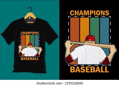 Champions Baseball Retro Vintage T Shirt Design