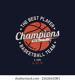 campeones. diseño de camisetas de baloncesto.