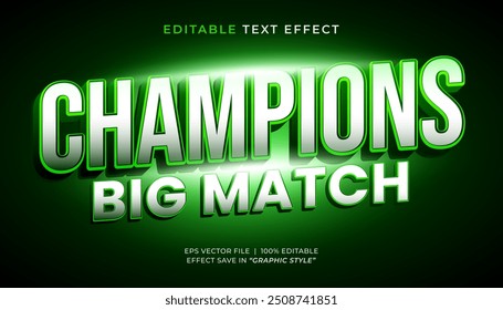 Champions big match editable efecto de texto estilo deportivo