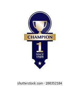 Champions cup award trophy winner.Vector illustration