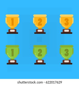 Champions cup flat vector illustration 