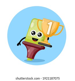 Champions cup highlighter mascot character logo
