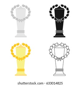 Champion's cup icon in cartoon style isolated on white background. Winner cup symbol stock vector illustration.