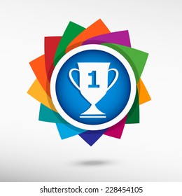 Champions Cup icon. Flat design style 