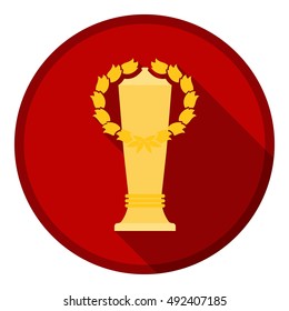 Champion's cup icon in flat style isolated on white background. Winner cup symbol stock vector illustration.