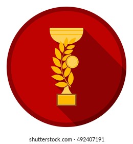 Champion's cup icon in flat style isolated on white background. Winner cup symbol stock vector illustration.