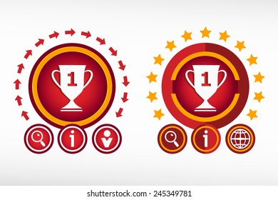 Champions Cup icon on creative background. Red design concept for banner, web, advertising, print.