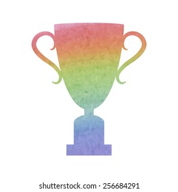 Champions Cup icon. Vector illustration. Watercolor effect