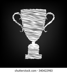 Champions Cup icon. Vector illustration with chalk effect 