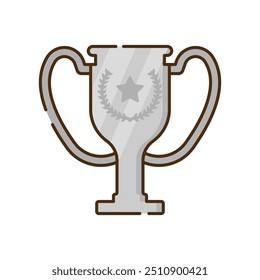 Champion's cup icons and symbols associated with winning flat design icon editable stroke