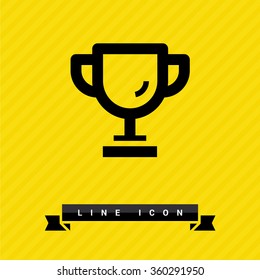 champions cup isolated minimal single flat icon. Winner line vector icon for websites and mobile minimalist flat design.