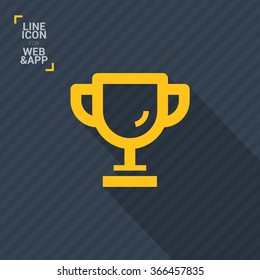 champions cup isolated minimal single flat icon. Winner line vector icon for websites and mobile minimalist flat design.
