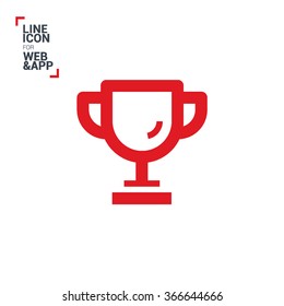 champions cup isolated minimal single flat icon. Winner line vector icon for websites and mobile minimalist flat design.