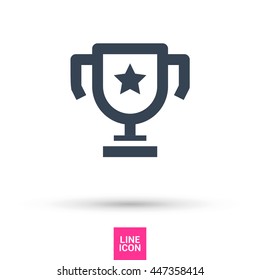 champions cup isolated minimal single flat icon. Winner line vector icon for websites and mobile minimalist flat design.