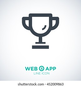 champions cup isolated minimal single flat icon. Winner line vector icon for websites and mobile minimalist flat design.