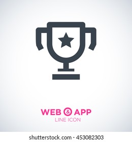 champions cup isolated minimal single flat icon. Winner line vector icon for websites and mobile minimalist flat design.