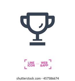 champions cup isolated minimal single flat icon. Winner line vector icon for websites and mobile minimalist flat design.
