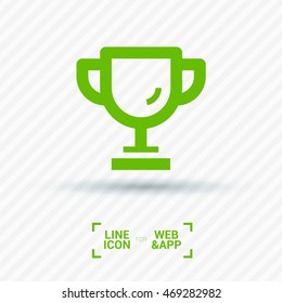 champions cup isolated minimal single flat icon. Winner line vector icon for websites and mobile minimalist flat design.
