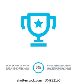 champions cup isolated minimal single flat icon. Winner line vector icon for websites and mobile minimalist flat design.