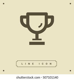 champions cup isolated minimal single flat icon. Winner line vector icon for websites and mobile minimalist flat design.