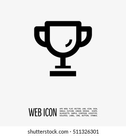 champions cup isolated minimal single flat icon. Winner line vector icon for websites and mobile minimalist flat design.