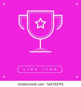 champions cup isolated minimal single flat icon. Winner line vector icon for websites and mobile minimalist flat design.