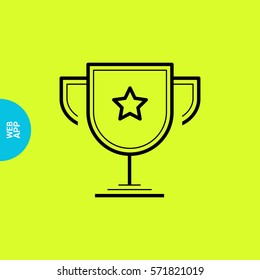 champions cup isolated minimal single flat icon. Winner line vector icon for websites and mobile minimalist flat design.