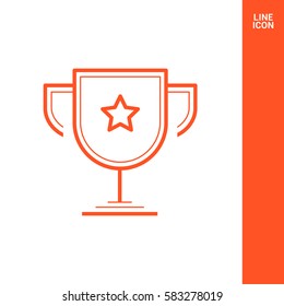 champions cup isolated minimal single flat icon. Winner line vector icon for websites and mobile minimalist flat design.