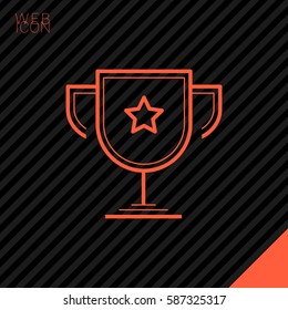 champions cup isolated minimal single flat icon. Winner line vector icon for websites and mobile minimalist flat design.