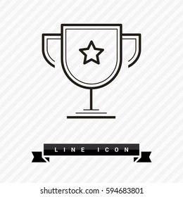 champions cup isolated minimal single flat icon. Winner line vector icon for websites and mobile minimalist flat design.