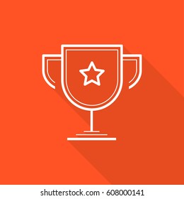 champions cup isolated minimal single flat icon. Winner line vector icon for websites and mobile minimalist flat design.