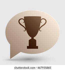 Champions Cup sign. Brown gradient icon on bubble with shadow.