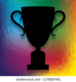 Champions Cup sign. Vector. Flat style black icon on white.