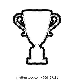 Champions Cup sign. Vector. Flat style black icon on white.