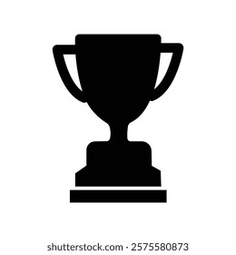 Champions Cup solid black line icon. First place cup badge. Goblet icon. Trendy flat isolated symbol sign for: illustration, outline, logo, mobile, app, emblem,