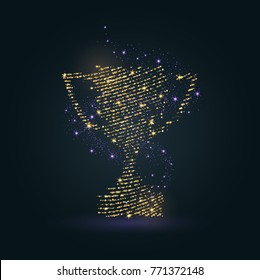 The champions Cup. Sports trophy, a prize to the winner. Vector illustration.
