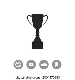 Icono vectorial de copa de campeón. Símbolo de trofeo.