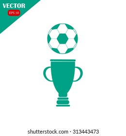 Champions cup vector icon. Trophy symbol.