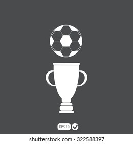 Champions cup vector icon. Trophy symbol.