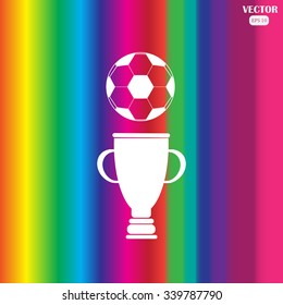 Champions cup vector icon. Trophy symbol.