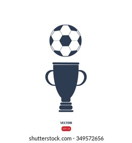 Champions cup vector icon. Trophy symbol.
