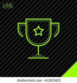 champions cup winner line vector icon