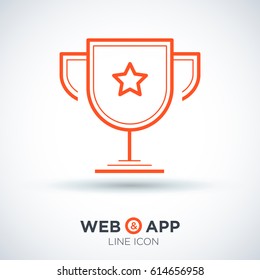 champions cup winner line vector icon