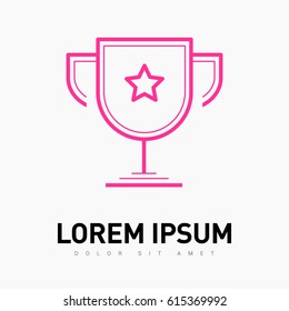 champions cup winner line vector icon
