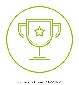 champions cup winner line vector icon