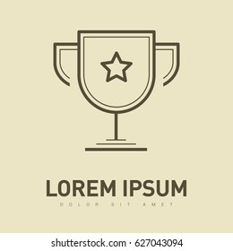 champions cup winner line vector icon