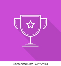 champions cup winner line vector icon