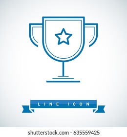 champions cup winner line vector icon