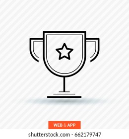 champions cup winner line vector icon